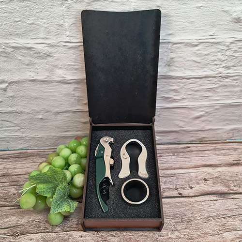ABC - set de vino caja madera 3 accesorios (se315)
